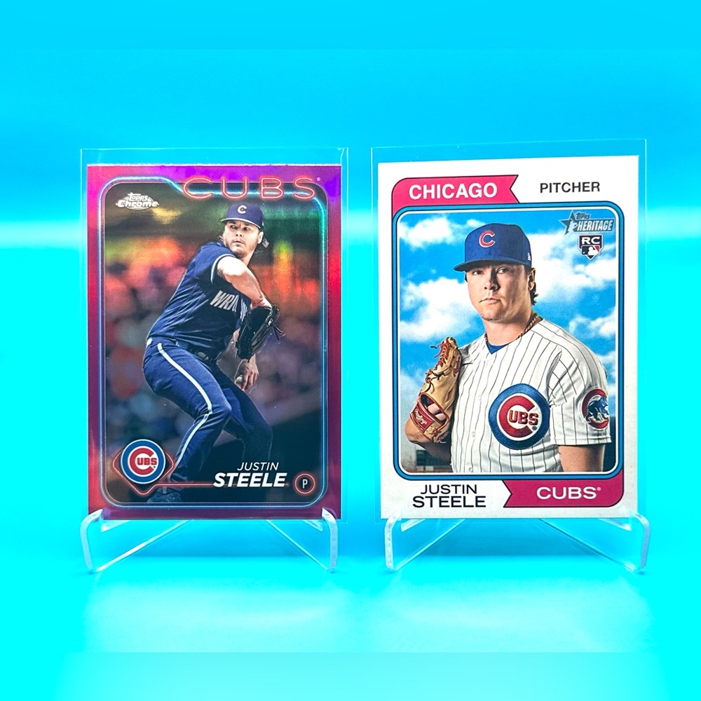 2024 Topps Justin Steele Lot!🔥TOPPS CHROME PINK REFRACTOR + ROOKIE!🤯